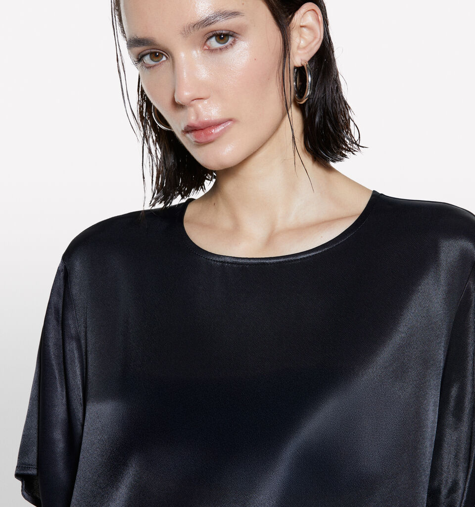 Schwarze Satinbluse - blusen für damen - Schwarz | Sisley image number 5